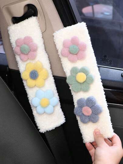 Protection d'épaule pour ceinture de sécurité, motif dessin animé mignon, housse de protection pour voiture, petit accessoire décoratif pour l'intérieur de la voiture.