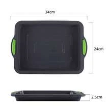 Brownie Baking Pan Cake Mold Square Silicone Baking Mold Home DIY Cake Roll Mold Bread - Beige - View 4