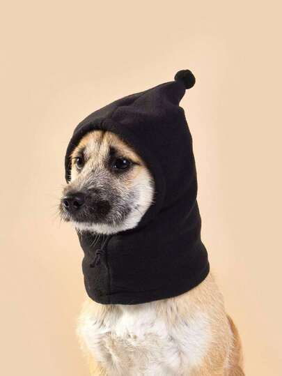 1pc Solid Color Fleece Pet Hat, Warm, Suitable Cats And Dogs In Spring And Autumn