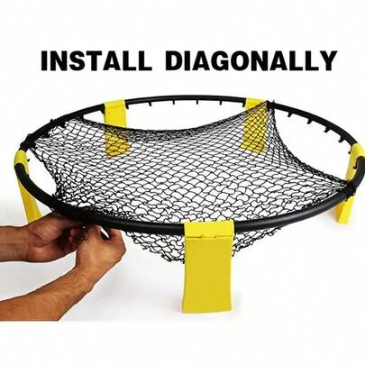 Kraftigt ersättningsnät för volleyboll - Enkel att installera, standardspelset, för strand-, inomhus- och andra runda nätspel - Robust svart nättejp (endast nät, ingen ram) - Lämplig för tävlingsmatcher och träning - Kompatibel med volleyboll, badminton etc., Bärbart volleybollnät, Bärbart volleybollträningsnätsystem för inomhus- och utomhusbruk, Lämplig för volleybollnät på poolplan