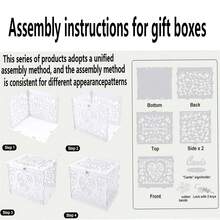 1 pieza Caja de tarjetas de madera rústica con cerradura, portador de tarjetas de regalo perfecto para boda, baby shower, cumpleaños, ceremonia de graduación, Día de San Valentín de regreso a la escuela - color madera - Ver 10