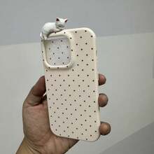 可爱粉色时尚手机壳 3D猫狗手机壳 兼容 17/17PRO/17PROMAX/17Air/16/15/13/14/12/11 Pro Max 可爱小猫小狗软壳防震后盖 女士节礼物 - 白色 - 查看 14