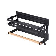 Living And Home 2/3 Tiers No Punching Magnetic Metal Fridge Storage Rack Kitchen Organiser,Fridge Spice Rack, Magnetic Shelf With Paper Towel Holder,Kitchen Refrigerator Storage Rack - Black - View 6