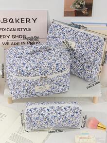 1 PC Blue Floral Print Multi-Purpose Make Up Bag, Halloween, Trick Or Treat, Fashionable And Casual Large Capacity Portable Zipper Makeup Bags, Travel Storage Stationery Storage, Vacation Essentials Cosmetic Bags For Pouch Pads, Wired Earphones, Earpods, Headphones, Charger, Lipsticks, Cosmetics, Skin Care And Beauty Products, Home Decor, School Girls, Keys, Holiday Gifts Bag, Makeup Bag, Toiletry Bag, Desk Organiser, Cosmetic Bag, Makeup Pouch, Make Up Organizer, Vanity Accessories, Make Up Pouch, Makeup Bags,Cosmetic Bag,Makeup Organiser,Travel,Makeup Pouch,Bag,Vanity,Make Up Pouch,Travel Essentials,Pouch Bag,Travel Essential,Vanity Accessories,Small Makeup Bag,Makeup Pouch,Cosmetic Bag,Travel Essential,Large Capacity,Large Makeup Bag,Christmas Gifts,Pouch,Travel,Gifts For Women,Women's Necessaire,Travel Essential,Pouch,Clutch / Small Handbag,Necessaire,Makeup Organizer,Makeup Organize,Pouch,Brush Holder,Mini Pouch,Large Capacity Pouch