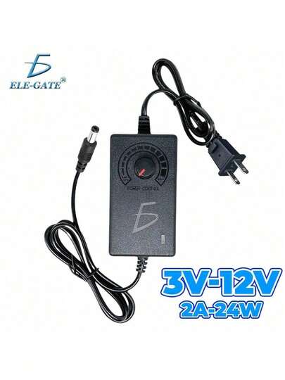 ELE-GATE Adaptador de Corriente Universal 3V-12V 2A 24W