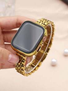 Huastonband 適用於 38mm/40mm/41mm/42mm/44mm/45mm/46mm/49mm，14mm 超薄金色金屬 7 珠可調節錶帶，相容 Ultra 3/2/1 SE S11/S10/S9/S8/S7/S6/S5/S4 系列，女款金色風格，相容，手錶保護殼，智慧手錶配件 - 金色 - 查看 10