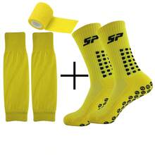 3pcs/Set Anti-Slip Dot Grip Soccer Socks, Running Socks, Hiking Cycling Socks With Leg Sleeve Bandage - Multicolor - View 8