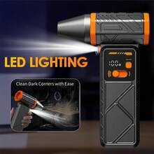 多速可调涡轮风扇，可旋转超强喷射风扇，多功能涡轮大功率风扇，适用于除尘、清雪、落叶清理、降温、烧烤，USB充电夏季降温风扇，车载家用清洁除尘风扇，强劲手持式涡轮喷射风扇，高速无刷电机，配备2节4000mAh大容量电池