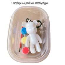 10 件/6 件/1 件流体亚克力熊工艺套件批发，DIY 手工流体熊钥匙扣 - 白色 - 查看 12