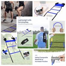 GHB Pro Agility Ladder Agility Training Ladder Speed 12 Rung 20ft With Carrying Bag - Yellow - View 2