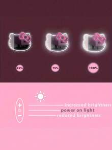 Sanrio 1pc婴儿房壁镜动漫KT猫霓虹灯梳妆台更衣室客厅走廊霓虹灯镜条可调光LED灯带家居浴室装饰化妆灯USB/电池供电LED霓虹灯粉色卧室墙壁装饰适用于房间情人节派对生日结婚礼物家庭圣诞节装饰送给女朋友妻子朋友家人爱人