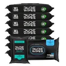 AFRT DUDE Wipes - Flushable Wipes - 8-Pack 384 Count - Unscented + Mint Chill Travel Pack 1-Pack 18-Count - Extra-Large - Vitamin-E And Aloe - Septic And Sewer - 如圖 - 查看 1