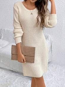 Women Sweater Bodysuits - 杏色 - 查看 5