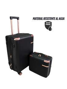 Juego de maletas de viaje 20 y 14 pulgadas con cierre expandible, candado y maleta carry on estructurado ideal para avión o escapadas de fin de semana. - Negro - Ver 10