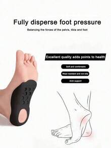 QKC 1 Pair Unisex Arch Support Shoe Insoles, Made Of TPR Material To Effectively Support Foot Arch And Improve Walking Comfort - Black - View 3