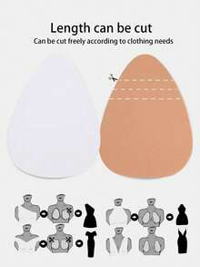 6Pairs Plus Size Invisible Lift Latex Tape Sticky Water Drop Shaped Breast  Strapless Bra Liner, Skin Color/Black/Brown,Suitable For B-D Cup Busty Women,For Deep V Dresses And Backless Clothing. - Nhiều màu - Xem 6