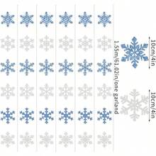 SnowflakeSnow BlueSilver Christmas PartyDecorations Garland 6pcs Winter Wonderland Girl Frozen Birthday Hanging Decoration Streamers Banner  New Year Supplies Holiday Decor Panduola - 灰藍銀 - 查看 3