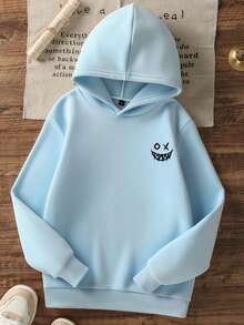 男童休闲印花黑色保暖套头卫衣，秋季款