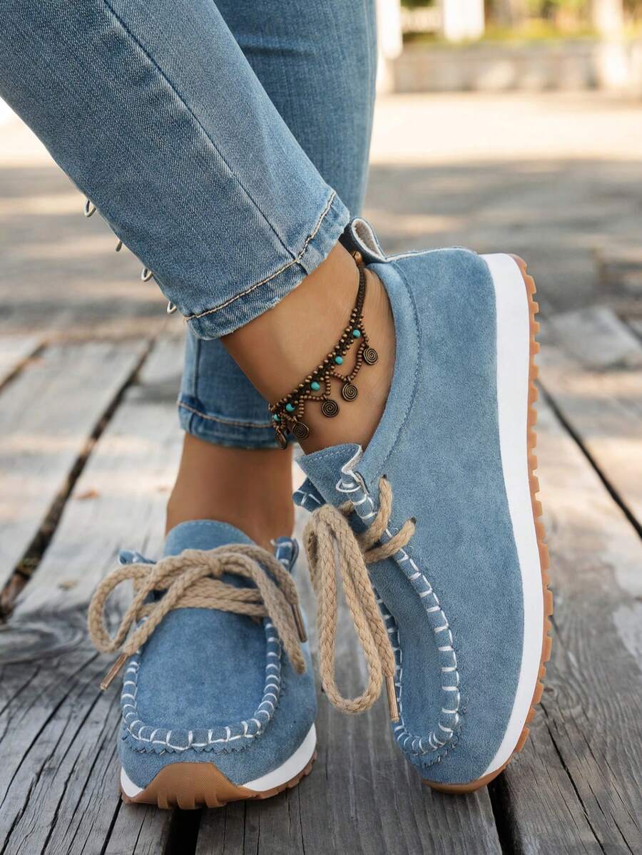 Women's Slip-On Loafers - Blue - View 1