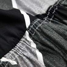 1pc Printed Black & Grey Plaid Elastic Skirt Style Sofa Cover, Soft Fabric Full Coverage Sofa Slipcover For Living Room, Bedroom, Study - Rome-skirt - View 12