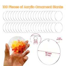 50 Piezas Espacios En Blanco De Ornamento Acrílico, Piezas Al Por Mayor De 3 Pulgadas De Diámetro Redondo Para Vinilo Claro Para Tarjeta De Asiento Y Decoración De Bodas, Discos De Acrílico Para Llaveros Con Agujero Para Grabado Para Proyectos De Bricolaje Y Manualidades Artísticas - transparente - Ver 8