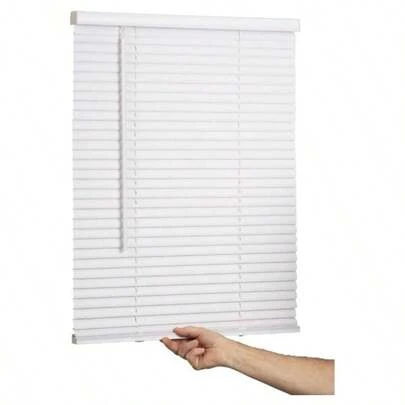 Cordless Blind, 1 Vinyl Slats, 35 Widex 60 Long - White, Window Blinds Home And Office, Interior Door Blinds - Filtering