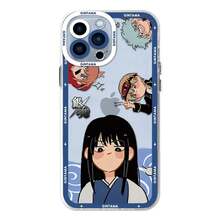 Custodia per telefono con motivo divertente dell'anime giapponese Gintama, compatibile cone 7, 6s, X, 14, 15, Pro, 11, 13, Pro Max, XS, SE, 8 Plus, 12 Mini, XR, in silicone trasparente