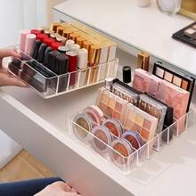 1 pieza Organizador de paleta de sombras de ojos, Organizador de maquillaje para paleta de sombras de ojos y organizador de lápices labiales, Almacenamiento de maquillaje para cajón de tocador, Sombras de ojos, Lápices labiales, Almacenamiento de cosméticos modernos, Paleta de maquillaje compacta Organizar, Para encimeras de baño, Tocadores