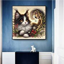 1 件 5D 无框圆形钻石画套装 - 全钻钻石艺术，帆布 DIY 马赛克工艺套装，包含笔、胶水、托盘、钻石珠。适合钻石画爱好者，精美家居墙面装饰礼物，减压好帮手 - 彩色 - 查看 2