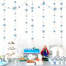 SnowflakeSnow SilverBlue Christmas PartyDecorations Streamers 52Ft White Winter Wonderland Frozen Hanging Paper Garland BannerBirthday Wedding Baby Bridal Shower New Year Supplies Decor Hugtmr - BlueSilver - 查看 6