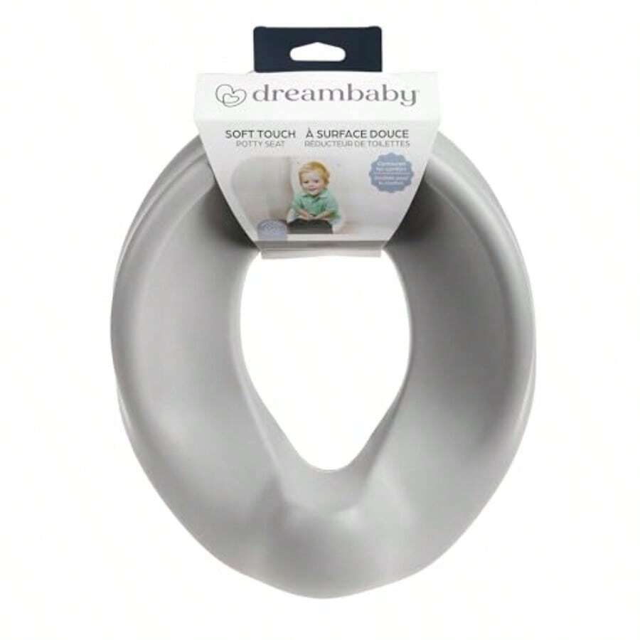 Dreambaby Soft Touch Potty Seat Cover Toddler Toilet Seat For Potty Training Lightweight Portable And Comfortable With NonSlip Grip Flexible Foam Grey