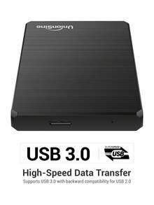 UnionSine 2.5 Inch Portable External Hard Drive 250/320/500GB, USB Micro B-A, Plug And Play For Daily Backup, Compatible With PS4/5 And Gaming Consoles, Simple Black Design - Black - View 8
