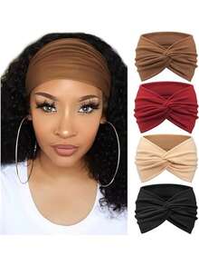 4 قطع/مجموعة شريط رأس عريض بتصميم صليب أنيق، وشاح رأس لليوغا بلون واحد، شريط رأس مطاطي ماص للعرق للياقة البدنية، شريط رأس مطاطي واسع ماص للعرق للرياضة واليوغا والجري والرياضات الخارجية للنساء، أكسسوارات شعر - متعدد الألوان 2 - مشاهدة 12