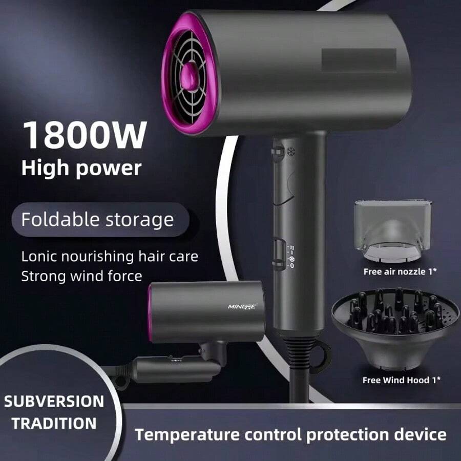 Foldable Hair Dryer, Student Dormitory Hot And Cold Constant Temperature Hair Dryer, Portable High Wind Speed Blower For Home Use