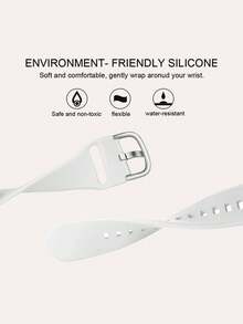 Compatible With Apple Watch Band And Compatible With Apple Watch Case Cover, Soft & Comfortable Ultra-Thin White Silicone Compatible With Apple Watch Band, Suitable For Outdoor Sports, Fitness, Yoga, Waterproof & Sweat-Proof Compatible With Apple Watch Ultra 3/2/1 SE /S10/S11/S9/S8/S7/S6/S5/S4/S3/S2/S1, Comes With Shiny Double-Row Rhinestone Electroplated Silver Protective Case Cover