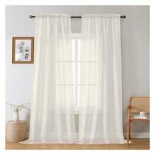 Sheer Curtains 96 Inches Long 2 Panels, Elegant Window Treatments Voile Curtains For Living Room, Light Filtering Rod Pocket Sheer Drapes, Each 42" Wx96 - 多色130 - 查看 1