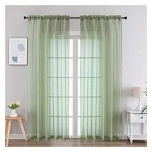 Green Sheer Curtains 84 Inches Long 2 Panels Set, Light Filtering Sheer Curtains For Living Room Bedroom 59 Inch Extra Wide, Modern Voile Soft Airy Rod Pocket Drapes, 59Wx84L Inch, 2PCS - Multicolor 146 - View 1