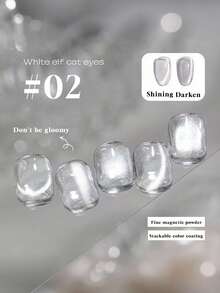 Gel mắt mèo pha lê đen Miss Comoy 15ml, hàng trăm viên đá pha lê đen lấp lánh, gel mắt mèo trắng phổ biến, bột từ tính màu mật ong trắng siêu sáng, keo dán móng chuyên dụng cho tiệm nail. - Nhiều màu - Xem 4