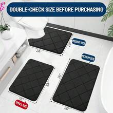 OLANLY Memory Foam Bath Mat 30x20, Ultra Soft And Absorbent Bathroom Rugs, Machine Washable, Comfortable Bath Carpet For Bathroom Floor, Tub And Shower, Black{Inchsize_nameinch:Inch30\Inchx20\Inchinch,Inchcolor_nameinch:InchBlackinch} - 黑色 - 查看 3