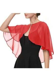 Women's Pink Chiffon Shawl With Pearl Decor, Lightweight Shawl For Spring, Summer, Autumn, Suitable For Bridal And Daily Wear