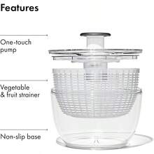 6.22 Quart Capacity Salad Spinner With Builtin Strainer For Efficient Lettuce Fruit And Vegetable Cleaning Ideal Kitchen Solution For Quick And Easy Fresh Produce Washing In Home Cooking And Meal Prep - Máy quay salad lớn - Xem 8