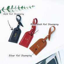 Customized Initial Letters Or Name 1pc PU Leather Women Handbag Hanging Tag Charm, Monogrammed Bag Hanging Ornament Tag Pendant For Travel, For Birthday Gift, For Christmas Gift, For Valentine's Day Gift, Personalized PU Leather Girls Keychain Charm, Key Chain DIY Craft Accessories - Clear - View 9