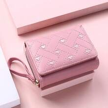 Carteras para mujeres, cartera kawaii linda, cartera de diseñador de lujo, cartera rosa, cartera pequeña de cuero para mujeres, monedero - Caqui - Ver 8