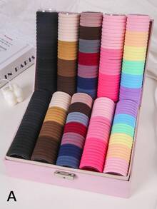 50/100/150/250pcs Girls Colorful Hair Ties, High Elasticity Hair Bands For Ponytail, Bun, Everyday Use, Gift - Multicolor - View 1