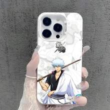 Custodia per telefono Anime Gintama Sakata Gintoki, cover in argento compatibile cone 16, 15, 14, 13, 12, 11 Pro Max Plus, cover compatibi iPh, iPhoneo, iPhone 17 Pro Max - Z4 - Visualizzare 6