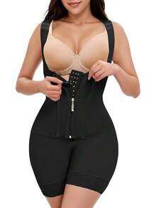 Colombiana Mujer Moldeadora,  Para Mujer, Calzon Faja Postparto Cesarea, Body Moldeador Entero Control de Vientre y Levantamiento Glúteo - Negro - Ver 12
