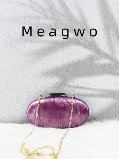 Fashionable Minimalist Marble Pattern Acrylic Handbag, Elegant Personalized Unique Clutch Crossbody Chain Shoulder Bag