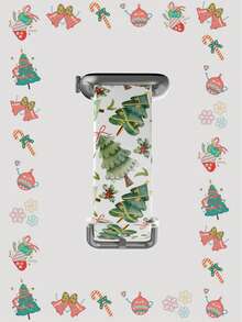 [圣诞主题智能表带] 1 条节日硅胶智能手表表带，兼容 ，完美适用于所有型号和系列（包括 Ultra/SE/1-11 系列），外壳尺寸为 38 毫米、40 毫米、41 毫米、42 毫米、44 毫米、45 毫米、46 毫米和 49 毫米。适合男士和女士节日的礼物 - 彩色 - 查看 5