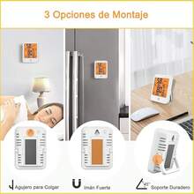 Termómetro Higrómetro Digital, Monitor Temperatura Humedad, Pantalla LCD Con Retroiluminación Y ° c/ ° F Cambiar, Termometro Digital Pared, Con Soporte, Registros Mínimos Y Máximos Para Hogar, Escuela - blanco - Ver 8