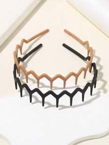 2pcs Wavy Toothed Headbands, Simple Anti-Slip Design, Suitable For Men And Women Hair Care And Makeup,Hairband,Hair Hoop ,Zig Zag Headband
